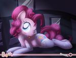  blue_eyes blush clothing cutie_mark earth_pony equine female feral friendship_is_magic fur hair horse inside legwear lying mammal my_little_pony on_front one_eye_closed panties pink_fur pink_hair pinkie_pie_(mlp) pony shaded signature sip_i.a. solo stockings tongue tongue_out underwear wink 
