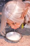  asian copslay cosplay cum dark_skin drinking elf gokkun nonsummerjack photo pointy_ears tan 