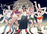  arms_up bare_legs beard bishoujo_senshi_sailor_moon blue_bow blue_footwear blue_sailor_collar blue_skirt boots bow card choker cosplay crescent dark_skin dark_skinned_male dog earrings elbow_gloves facial_hair gloves green_eyes green_footwear green_sailor_collar grey_hair grin hat hat_tip iggy_(jojo) inner_senshi jean_pierre_polnareff jewelry jojo_no_kimyou_na_bouken joseph_joestar kakyouin_noriaki kuujou_joutarou looking_at_viewer luna_(sailor_moon) luna_(sailor_moon)_(cosplay) magical_girl manly mohammed_avdol multiple_boys necklace one_eye_closed orange_choker orange_sailor_collar pink_bow pose red_bow red_choker red_hair red_sailor_collar rei_(sanbonzakura) sailor_collar sailor_jupiter sailor_jupiter_(cosplay) sailor_mars sailor_mars_(cosplay) sailor_mercury sailor_mercury_(cosplay) sailor_moon sailor_moon_(cosplay) sailor_senshi sailor_senshi_uniform sailor_venus sailor_venus_(cosplay) salute skirt smile stardust_crusaders white_gloves 