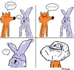  canine comic dialog diggr forever_alone fox humor lagomorph male mammal meme ms_paint rabbit ribit watermark weird what why 