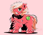  2014 big_macintosh_(mlp) blonde_hair cutie_mark earth_pony equine fluffy freckles friendship_is_magic green_eyes gsphere hair horse male mammal my_little_pony pony portrait red_theme solo standing 