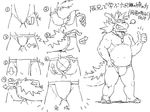  butt clothing dragon fundoshi gamma-g male monochrome morenatsu solo tatsuki text translation_request underwear 