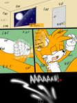  anthro balls blue_eyes canine comic cum dialog fox gay green_eyes hazardouss hedgehog male mammal masturbation miles_prower penis sega sex sofa sonic_(series) sonic_the_hedgehog video_games 