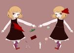  boots candy dual_persona ex-rumia food fork hair_ornament ikyuu knife multiple_girls red_eyes rumia severed_limb touhou 