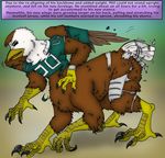  2014 arania avian bald_eagle bird clothing crazy-husky eagle football jersey philadelphia_eagles poison talons taur torn_clothing toxic_gas transformation 