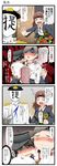  &gt;_&lt; 3girls admiral_(kantai_collection) aruva blush breast_envy breast_grab breasts brown_hair chitose_(kantai_collection) chiyoda_(kantai_collection) closed_eyes comic grabbing hat headband highres huge_breasts kantai_collection large_breasts long_hair motion_blur motion_lines multiple_girls o_o open_mouth ryuujou_(kantai_collection) sad short_hair smile sweat tears translated trembling visor_cap 