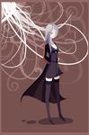  aralez chou_shittou_caduceus grey_eyes grey_hair mira_kimishima solo thighhighs 