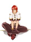  green_eyes luke_fon_fabre male male_focus namco red_hair redhead simple_background tales_of_(series) tales_of_the_abyss wrong_direction 