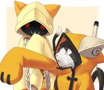  1girl :3 animal_ears bad_id bad_pixiv_id blazblue blonde_hair cat dark_skin eyepatch jubei_(blazblue) long_hair red_eyes tail taokaka tougyuu_yukio 