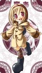  backpack bad_id bad_pixiv_id bag brown_hair coat kanon mittens red_eyes short_hair solo thighhighs tsukimiya_ayu winged_backpack wings yamada_yuuki 