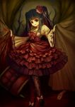  bad_id bad_pixiv_id bangs blue_eyes blue_hair blunt_bangs bow chair curtains dress emi_(emi43) end_of_the_golden_witch furudo_erika hands pantyhose pink_bow ribbon solo twintails umineko_no_naku_koro_ni 