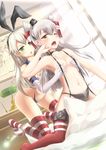  amatsukaze_(kantai_collection) animal_ears areola_slip areolae black_dress black_panties blonde_hair blush bow bow_panties breast_grab breasts brianchan.t.w brown_eyes bunny_ears choker collarbone covered_nipples desk dress elbow_gloves fake_animal_ears fang flat_chest garter_straps gloves grabbing green_eyes hair_ribbon hair_tubes kantai_collection kneeling lamp long_hair map multiple_girls no_pants one_eye_closed open_mouth panties ribbon shimakaze_(kantai_collection) shirt silver_hair small_breasts striped striped_legwear suspenders thighhighs topless two_side_up underwear underwear_only very_long_hair white_gloves yuri 