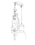  bdsm bondage bound female impalement insertion mammal nipples penetration plain_background pussy rimefox sketch skunk snuff 