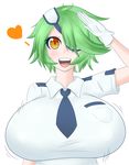  breasts gigantic_breasts green_hair jcdr otonashi_kiruko shinmai_fukei_kiruko-san 