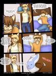  2014 anthro bastion bed brown_hair clothed clothing comic english_text feline hair jeffybunny_(artist) male mammal pillow room text 