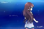  bad_id bad_pixiv_id blue_eyes brown_hair dress from_behind long_hair mukaido_manaka nagi_no_asukara ruri_(2620981) sailor_dress school_uniform serafuku 