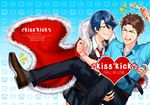  1girl bad_id bad_tumblr_id blue_hair brown_eyes brown_hair cape carrying crown english gekkan_shoujo_nozaki-kun green_eyes hori_masayuki kanapy kashima_yuu miniskirt necktie open_mouth pleated_skirt princess_carry reverse_trap school_uniform skirt smile 