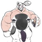  anthro balls beverage big_penis flaccid looking_at_viewer male mammal meme musclechub muscular muscular_male nipple_piercing nipples open_mouth pecs penis piercing pubes red_panda siriusdog smile solo standing twitter_hoodie 