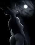  2014 antlers breasts butt cervine female hattonslayden horn looking_up mammal moon night outside reindeer solo standing 