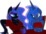  2014 absurd_res alpha_channel anthro big_breasts breasts cleavage clothed clothing equine eye_contact female friendship_is_magic hi_res horn horse mammal my_little_pony nightmare_moon_(mlp) princess_luna_(mlp) smile virande winged_unicorn wings 