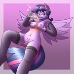  2014 anthro anthrofied breast_grab breasts cutie_mark equine eyelashes female friendship_is_magic fur glass hair holding horn insertion legwear looking_at_viewer mammal my_little_pony navel nipples open_mouth penetration pouring purple_eyes purple_fur purple_hair pussy scramjet747 sex_toy solo stockings tongue twilight_sparkle_(mlp) vaginal vaginal_insertion vaginal_penetration winged_unicorn wings 