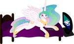  2014 absurd_res alpha_channel blush butt cake equine female feral flower food friendship_is_magic hi_res horn horse looking_at_viewer mammal my_little_pony princess_celestia_(mlp) rose solo virande winged_unicorn wings 