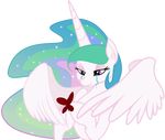 2014 absurd_res alpha_channel equine female feral friendship_is_magic hi_res horn horse mammal my_little_pony princess_celestia_(mlp) smile solo tears virande winged_unicorn wings 