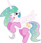  2014 absurd_res alpha_channel equine female feral friendship_is_magic hi_res horn horse mammal my_little_pony one_eye_closed princess_celestia_(mlp) smile solo virande winged_unicorn wings wink 