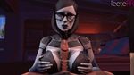  2014 3d animated big_breasts breasts cum cum_on_breasts edi_(mass_effect) erection eyewear female glasses human leeterr looking_at_viewer machine male mammal mass_effect mechanical messy penis robot sex titfuck 