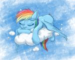  2014 cloud equine female friendship_is_magic hair lying mammal multi-colored_hair my_little_pony mykegreywolf pegasus rainbow_dash_(mlp) rainbow_hair sleeping solo wings 
