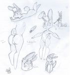  &lt;3 2014 anthro anus backsash balls bandanna blush book butt carrot clothing dialog english_text eyes_closed fur gun hair hindpaw lagomorph lying male mammal monochrome nude open_mouth pawpads paws plain_background rabbit ranged_weapon sitting sketch smile solo teeth text weapon white_background 