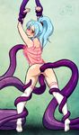  anal anus ass bdsm blue_hair blush bondage botan_(yuu_yuu_hakusho) bound breasts double_penetration feet full-color hair_ornament large_breasts long_hair looking_back my_pet_tentacle_monster partially_clothed pink_eyes pussy_juice restrained see-through sex sweat tentacle thighhighs tied_up vaginal wet white_legwear yuu_yuu_hakusho 
