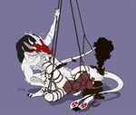  2014 arms_behind_back bdsm bondage bound chinese_dragon dragon eyes_closed female fingering genichi_(character) hybrid jellybats male nude pussy rope_bondage tally_(character) western_dragon 