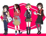  abenattou bag beret black_dress black_hair black_legwear blonde_hair blush boots brown_eyes brown_hair caesar_(girls_und_panzer) camera casual coat computer denim dress emblem erwin_(girls_und_panzer) flower girls_und_panzer glasses hair_flower hair_ornament hand_in_pocket handbag hat high_heels hippopotamus jeans laptop long_hair looking_at_viewer miniskirt multiple_girls open_mouth oryou_(girls_und_panzer) pants pantyhose pencil_skirt pleated_skirt ponytail red-framed_eyewear saemonza scarf semi-rimless_eyewear shirt short_hair skirt smile socks standing sweater turtleneck vest watch 