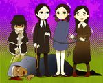  :o addams_family agatha_(paranorman) arms_behind_back bad_id bad_pixiv_id black_eyes black_hair black_hat black_legwear blood blood_from_mouth brown_legwear chain character_request crossover cuffs esther_(orphan) expressionless franken_fran green_background hammer hat lips madaraki_veronica mary_janes multiple_girls orphan pantyhose paranorman parted_lips rope satoma_(tarumy) shackles shoes simple_background standing stitches striped striped_legwear surprised sweatdrop tears wednesday_addams worried 