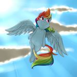  2014 captainpudgemuffin cute equine female feral flying friendship_is_magic horse mammal my_little_pony pegasus rainbow_dash_(mlp) smile solo wings 