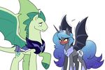  amber_eyes black_fur blush cutie_mark drake_wings equine female fur hair horn horse hybrid kilala97 kirin male mammal multi-colored_hair my_little_pony original_character pegasus pony turquoise_blitz wing_boner winged_unicorn wings 