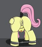  2014 anus bdsm bondage bound butt doyter equine fluttershy_(mlp) friendship_is_magic fur hair mammal my_little_pony nude pegasus pink_hair presenting presenting_hindquarters pussy tongue wings 