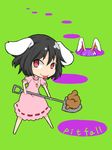  :p animal_ears black_hair bunny_ears chibi digging green_background inaba_tewi ishimu multiple_girls pitfall purple_hair red_eyes reisen_udongein_inaba tongue tongue_out touhou 