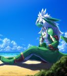  beach dragon girorin hair long_hair male seaside 