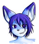  blue_eyes blue_fur blue_hair canine cornflower fox fur hair mammal plain_background portrait shickmeister_(artist) topless white_background 