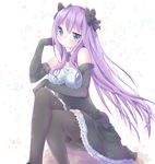  bad_id bad_pixiv_id blush breasts elbow_gloves gloves long_hair medium_breasts original pantyhose purple_hair rima_(rimarip) solo very_long_hair 