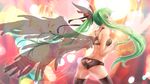  6bi ass_cutout bra green_eyes green_hair hair_ribbon hatsune_miku heart_cutout highres long_hair panties ribbon solo thighhighs twintails underwear underwear_only very_long_hair vocaloid wings 