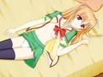  bed blonde_hair nonohara_nagisa open_clothes open_shirt panties red_eyes school_uniform shirt underwear yandere_no_onna_no_ko_ni_shinu_hodo_aisarete_nemurenai_cd 