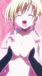  1girl animated animated_gif breast_grab breasts grabbing groping kenzen_robo_daimidaler lowres medium_breasts rikantsu_seabury 