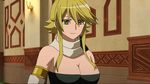  1girl akame_ga_kill! animated animated_gif blonde_hair breasts large_breasts leone long_hair smile solo standing yellow_eyes 