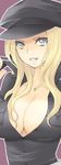  blonde_hair breasts claymore cleavage grey_eyes hat jewelry large_breasts long_hair necklace pocopoco solo teresa_(claymore) 