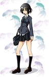  bad_id bad_pixiv_id bag black_hair bob_cut brown_eyes maruuchi_shouko sakebuotoko sayonara_zetsubou_sensei school_uniform short_hair skirt socks solo 