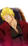  1boy bellamy blonde_hair formal male_focus odrichan one_piece scar sitting solo suit 