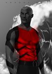  abs amoona aqualad artist_name bodysuit dark_skin dark_skinned_male dc_comics male_focus solo spot_color upper_body water white_eyes young_justice 
